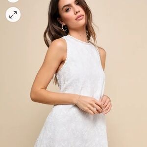 NWT Lulus "Sweet Loveliness" White Shift Mini Dress